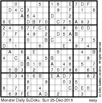 The Day-to-day SuDoku image relating to Monster Sudoku Printable known as The Day-to-day SuDoku